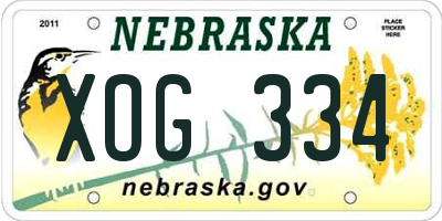 NE license plate XOG334