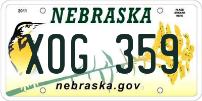 NE license plate XOG359
