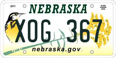NE license plate XOG367