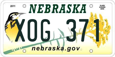NE license plate XOG371