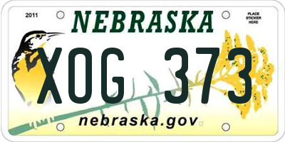 NE license plate XOG373