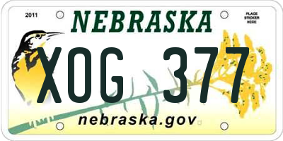 NE license plate XOG377