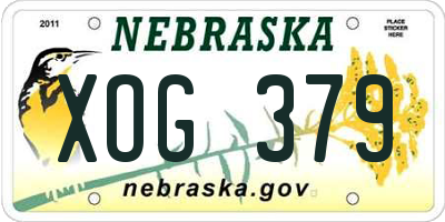 NE license plate XOG379