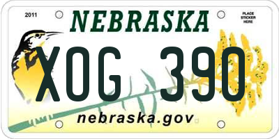 NE license plate XOG390