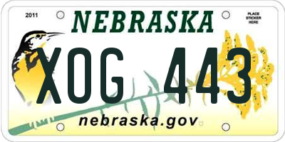 NE license plate XOG443
