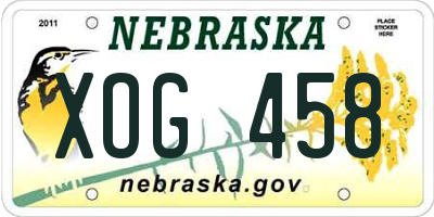 NE license plate XOG458