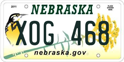 NE license plate XOG468