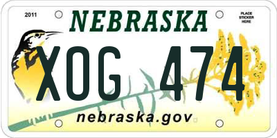 NE license plate XOG474