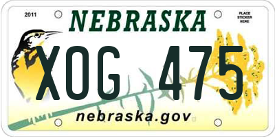 NE license plate XOG475