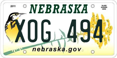 NE license plate XOG494
