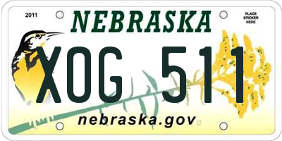 NE license plate XOG511