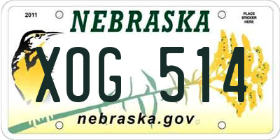 NE license plate XOG514