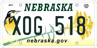 NE license plate XOG518