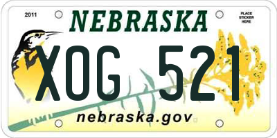 NE license plate XOG521