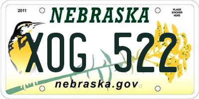 NE license plate XOG522