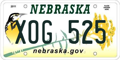 NE license plate XOG525