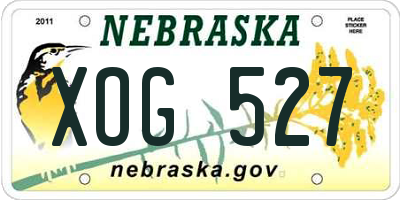 NE license plate XOG527