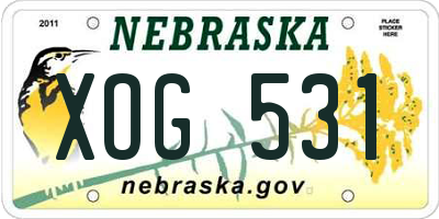 NE license plate XOG531