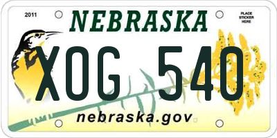 NE license plate XOG540