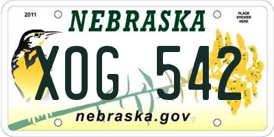 NE license plate XOG542