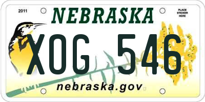 NE license plate XOG546