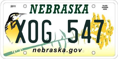 NE license plate XOG547