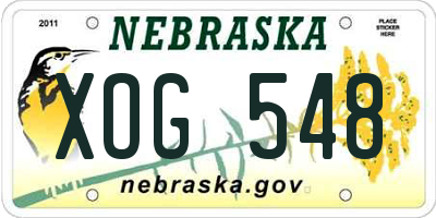 NE license plate XOG548