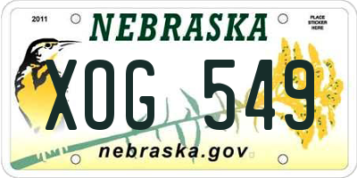 NE license plate XOG549