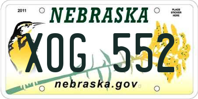 NE license plate XOG552