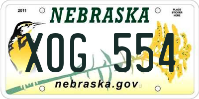 NE license plate XOG554
