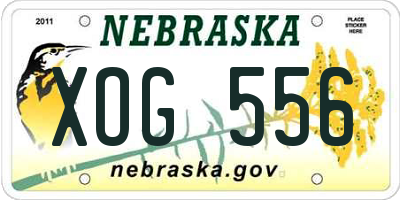 NE license plate XOG556