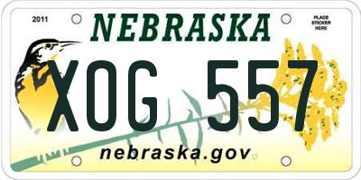 NE license plate XOG557