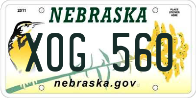 NE license plate XOG560