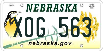 NE license plate XOG563