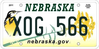 NE license plate XOG566