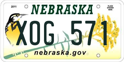 NE license plate XOG571
