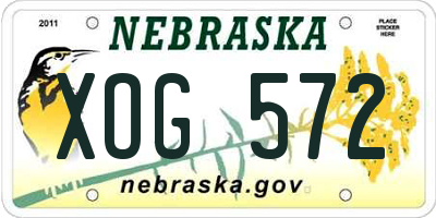 NE license plate XOG572