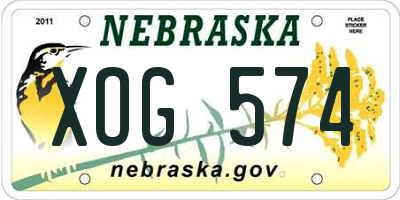 NE license plate XOG574