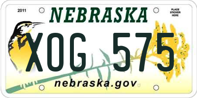 NE license plate XOG575