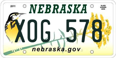 NE license plate XOG578