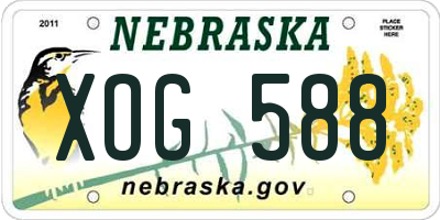 NE license plate XOG588
