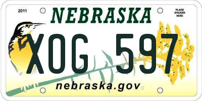 NE license plate XOG597
