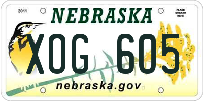 NE license plate XOG605