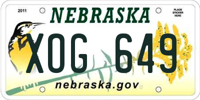 NE license plate XOG649