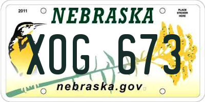 NE license plate XOG673