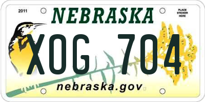 NE license plate XOG704