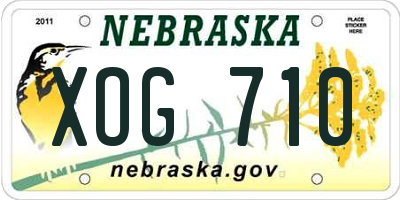 NE license plate XOG710