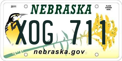 NE license plate XOG711