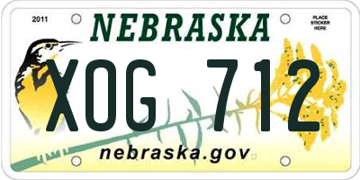 NE license plate XOG712