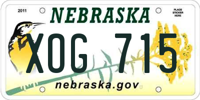 NE license plate XOG715